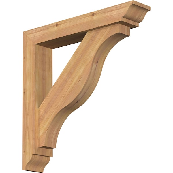 Ekena Millwork Funston Traditional Smooth Bracket w/ Offset Brace, Western Red Cedar, 5 1/2"W x 30"D x 30"H BKT0604X30X30FST01SWR - main